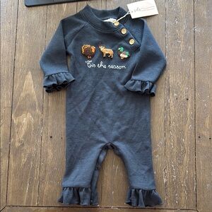 SDS Footies with Woodland Animal Design and Ruffled Details